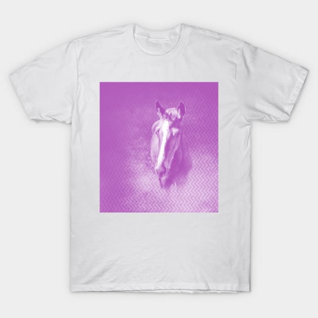 Horse emerging from the purple mist T-Shirt by hereswendy